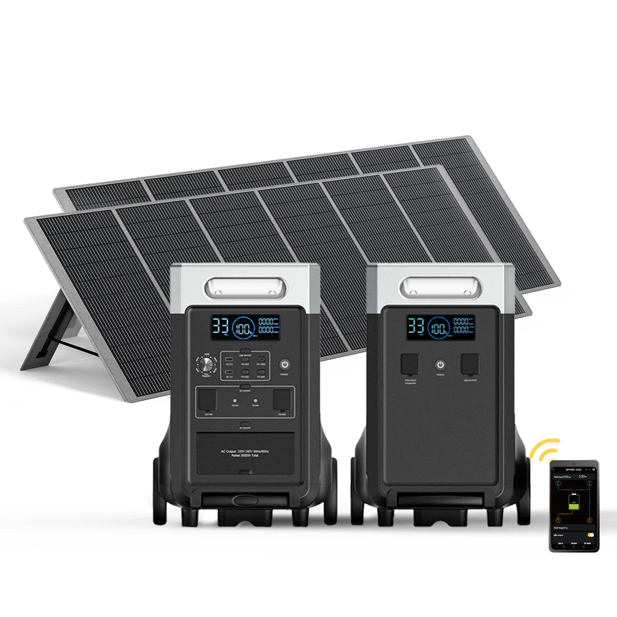 AFERIY P310 3600W Solar Generator Kit with 3840Wh Expansion Battery