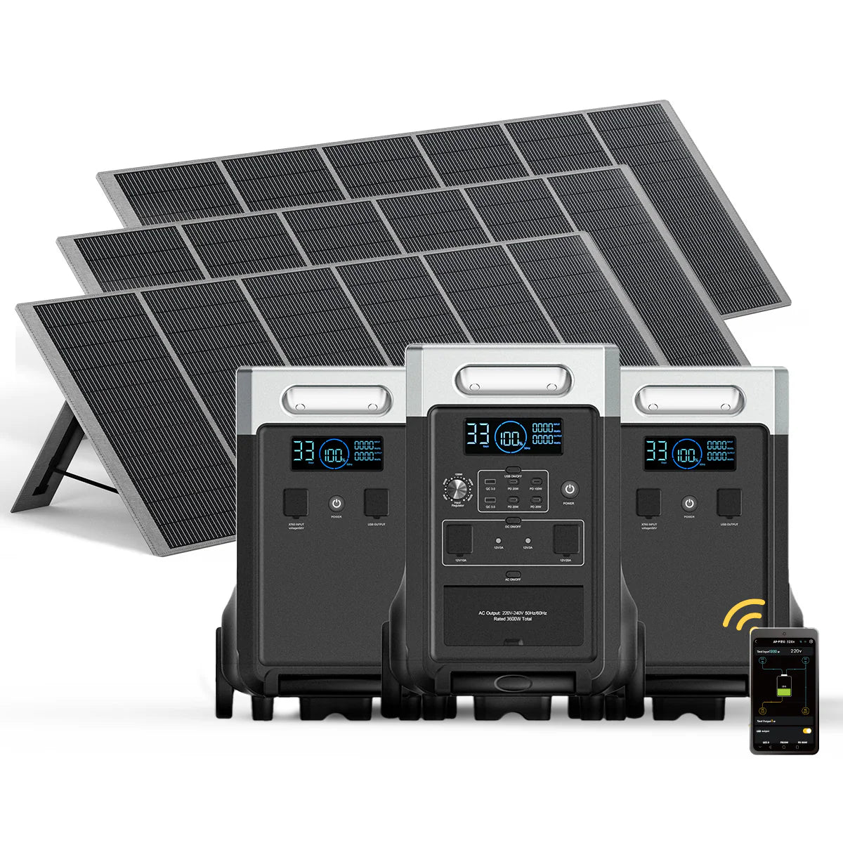 AFERIY P310 3600W Solar Generator Kit with 3840Wh Expansion Battery
