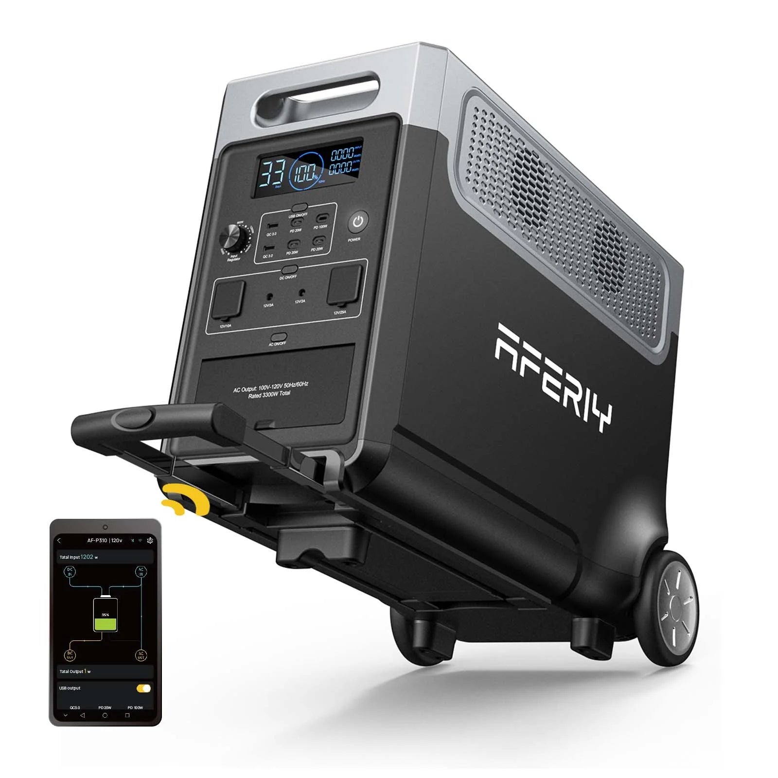 AFERIY P310 3600W Solar Generator Kit with 3840Wh Expansion Battery