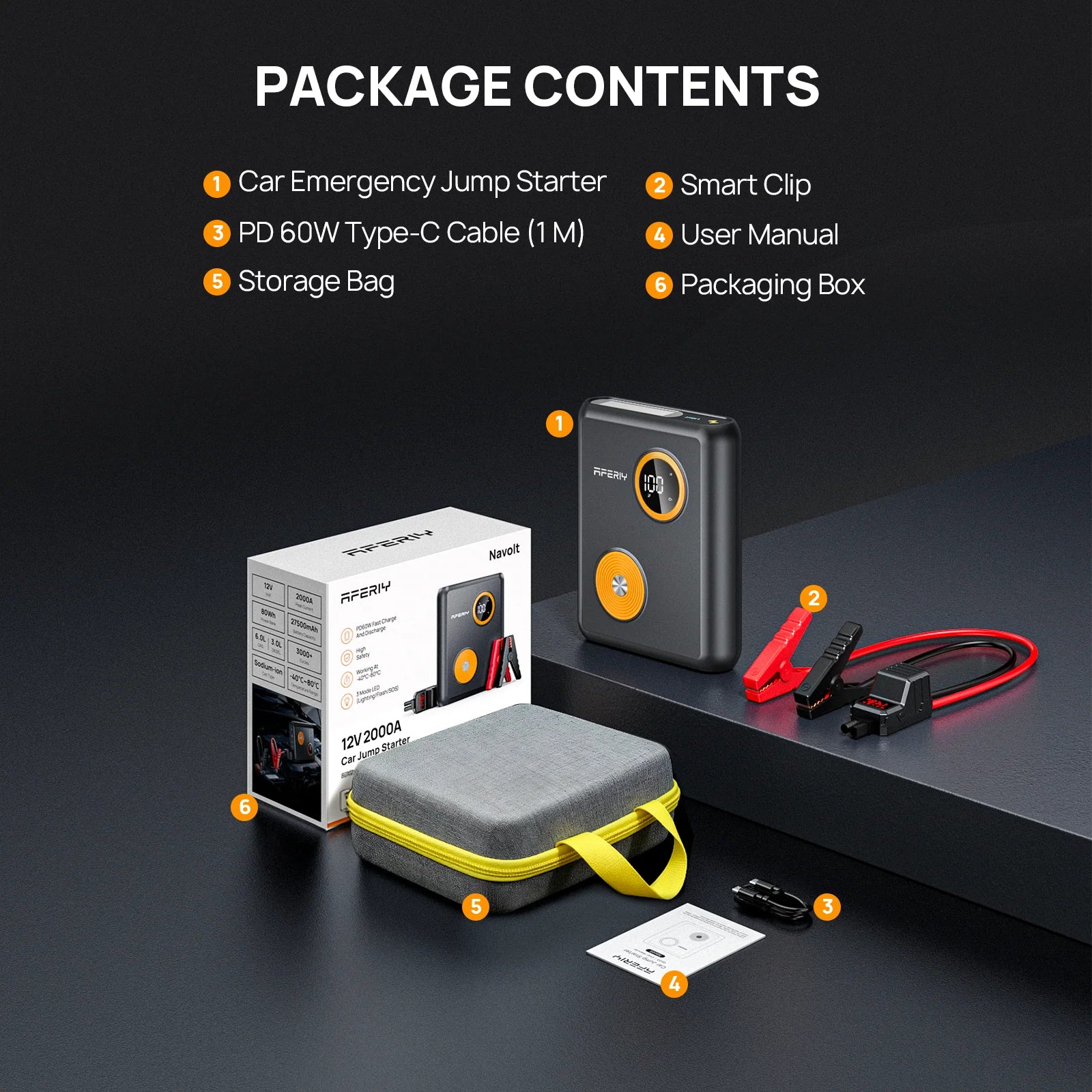 AFERIY GK03 Car Jump Starter 2000A 12V