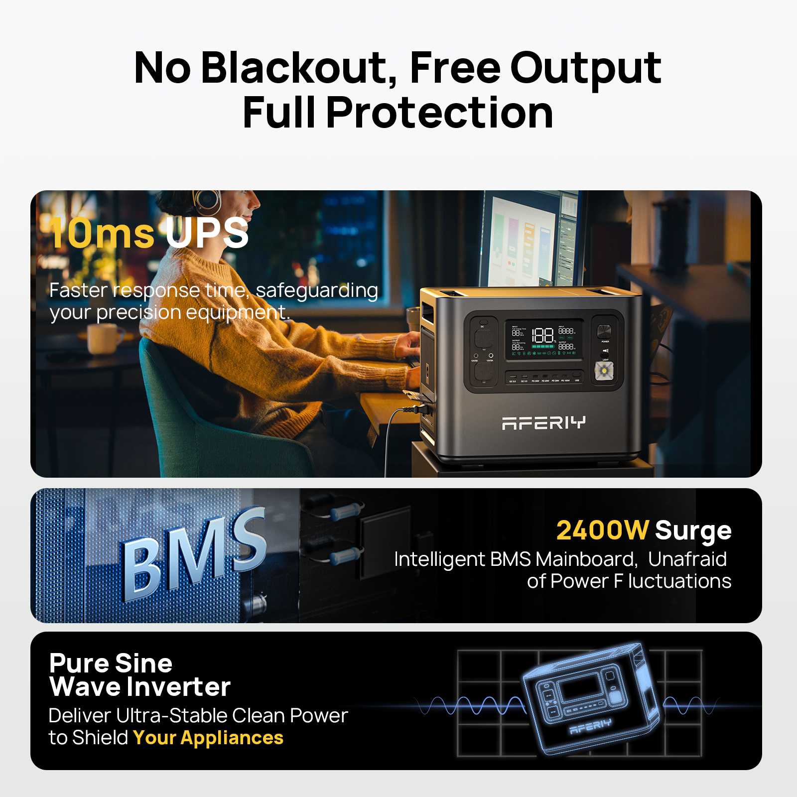 AFERIY P210 Portable Power Station 2400W 2048Wh