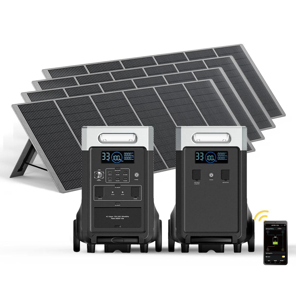 AFERIY P310 3600W Solar Generator Kit with 3840Wh Expansion Battery