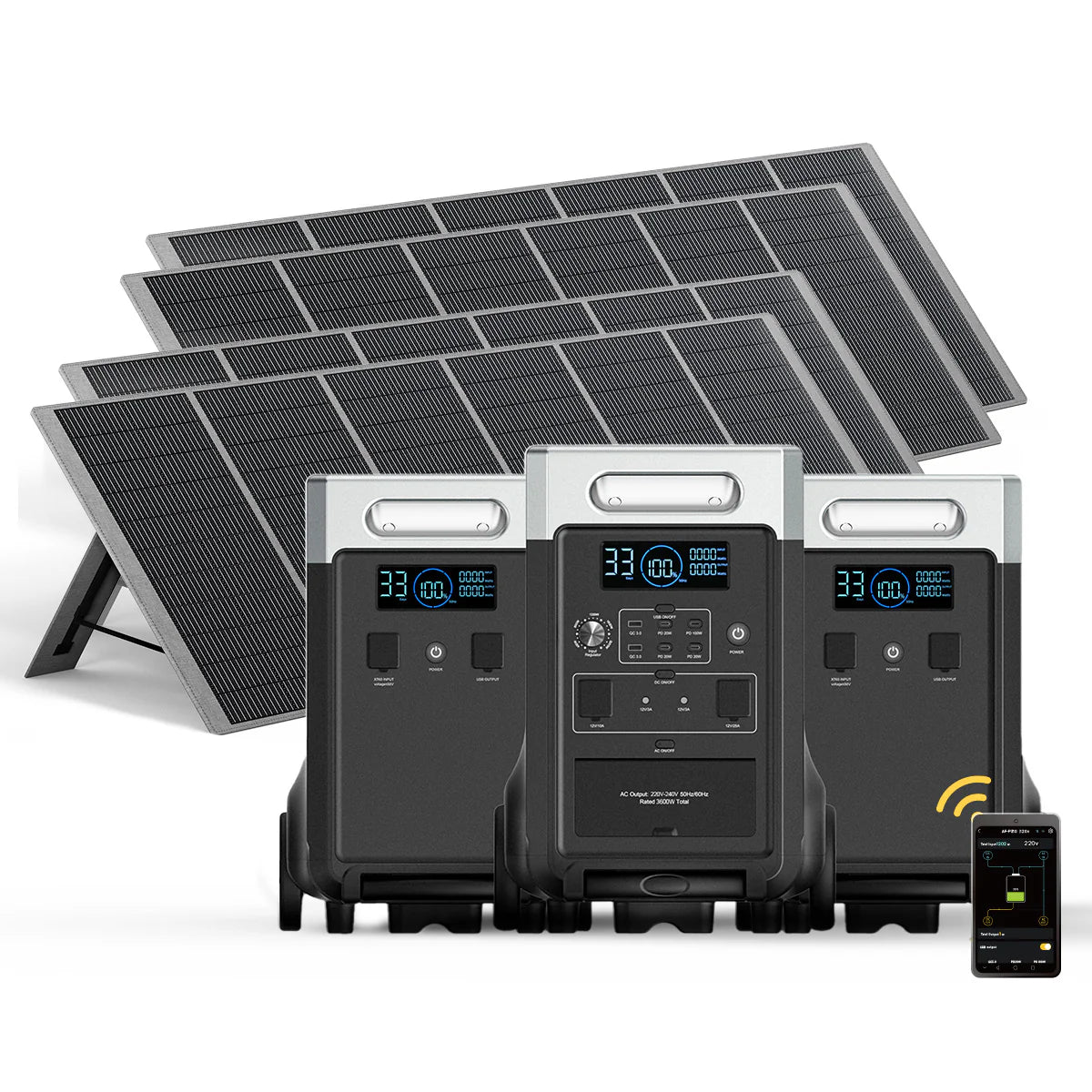 AFERIY P310 3600W Solar Generator Kit with 3840Wh Expansion Battery